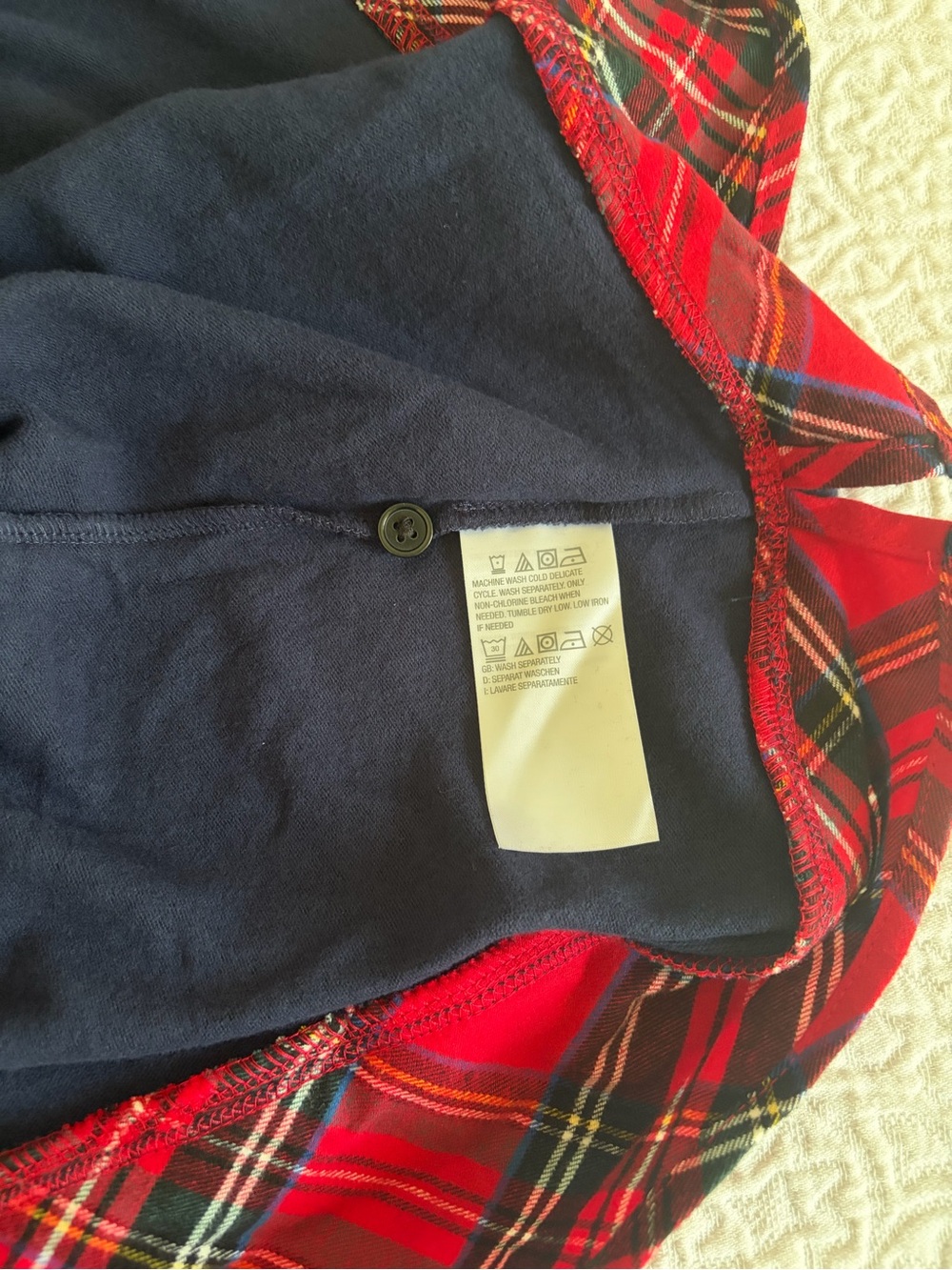 New JingleBelles by Kim Gravel Peek a Boo Ruffle Tartan Top Twilight size Large - Picture 7 of 10